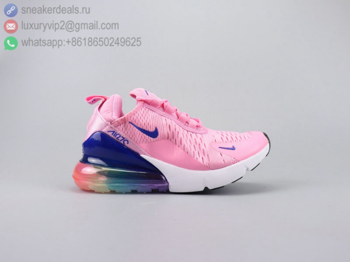 NIKE AIR MAX 270 FLYKNIT PINK RAINBOW CLEAR WOMEN RUNNING SHOES